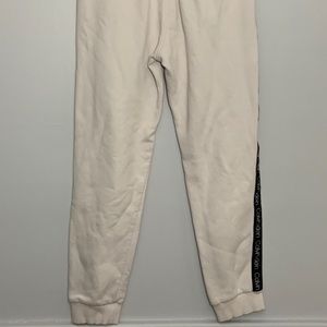 White and Black Calvin Klein Fleece Sweatpants